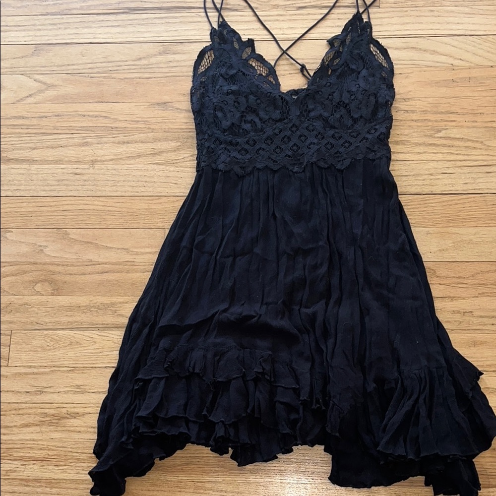 Free People Black Lace Summer Dress LG